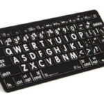 Logic Keyboard Bluetooth Mini for iPad or Mac (White on Black Large Print)